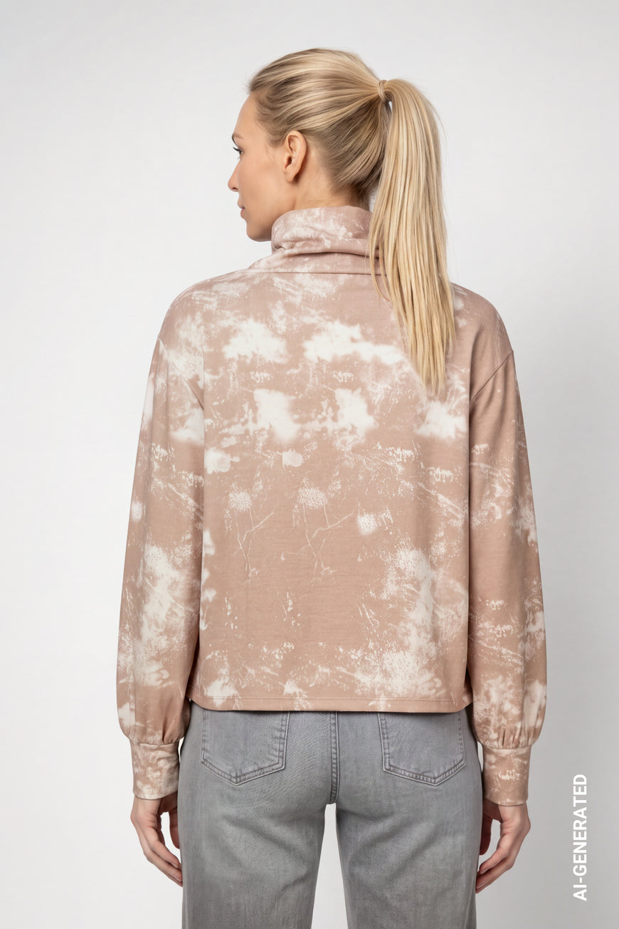 Sweatshirt mit Galerie-Print und Strass – Art. 809829