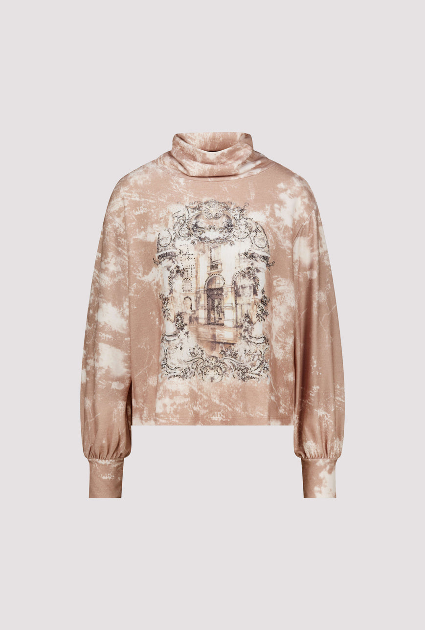 Sweatshirt mit Galerie-Print und Strass – Art. 809829