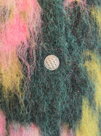 Flauschige Strickjacke Lippi mit Blumenmuster – Deep Forest/Pink Art.-Nr. 211730