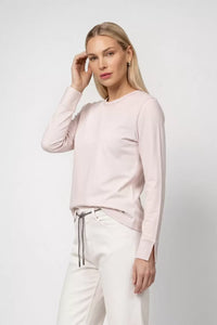 Monari Langarmshirt mit Strassdetails – Rosewater