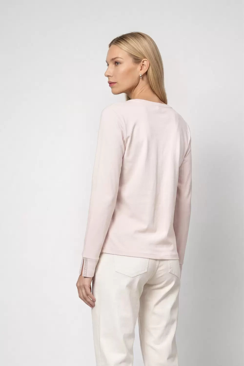 Monari Langarmshirt mit Strassdetails – Rosewater