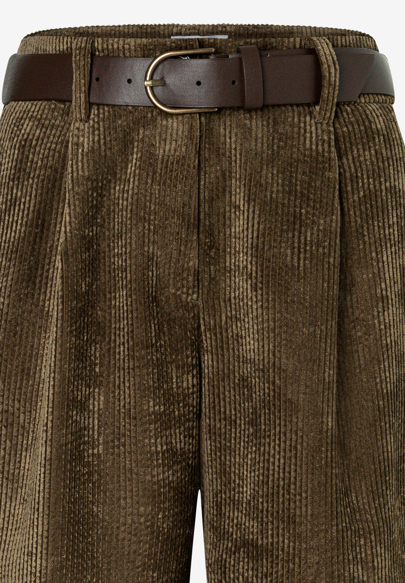 MORE & MORE Cordhose mit Gürtel in Modern Green – Art.-Nr. 61104051
