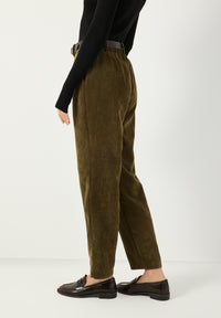 MORE & MORE Cordhose mit Gürtel in Modern Green – Art.-Nr. 61104051