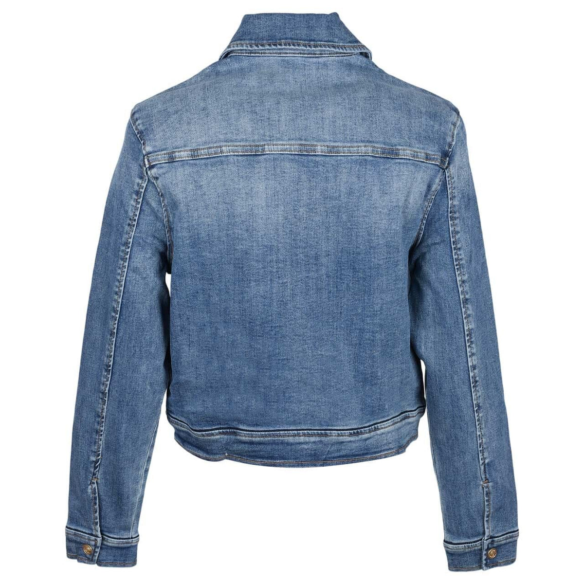 Kurze Jeansjacke mit Reißverschluss und aufgesetzten Taschen – Art.-Nr. 1140-10-6113