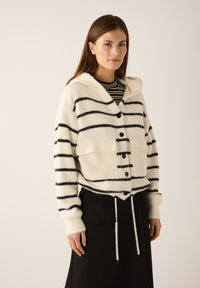 Streifen-Cardigan mit Kapuze_51121252