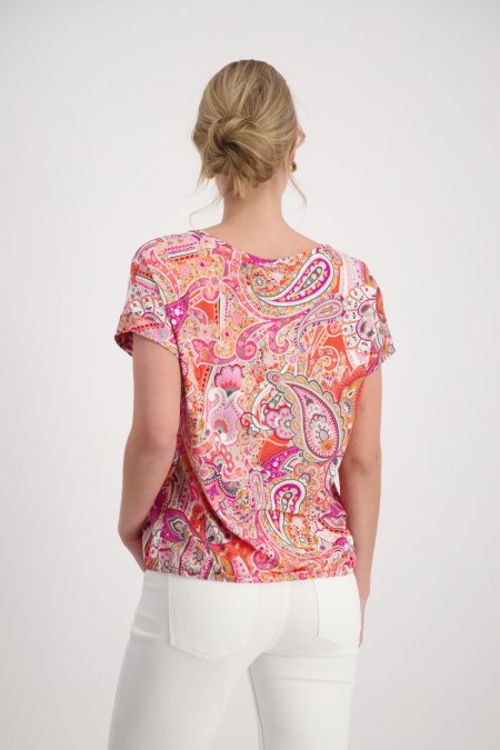 T-Shirt mit Paisleymuster 1/4 Arm