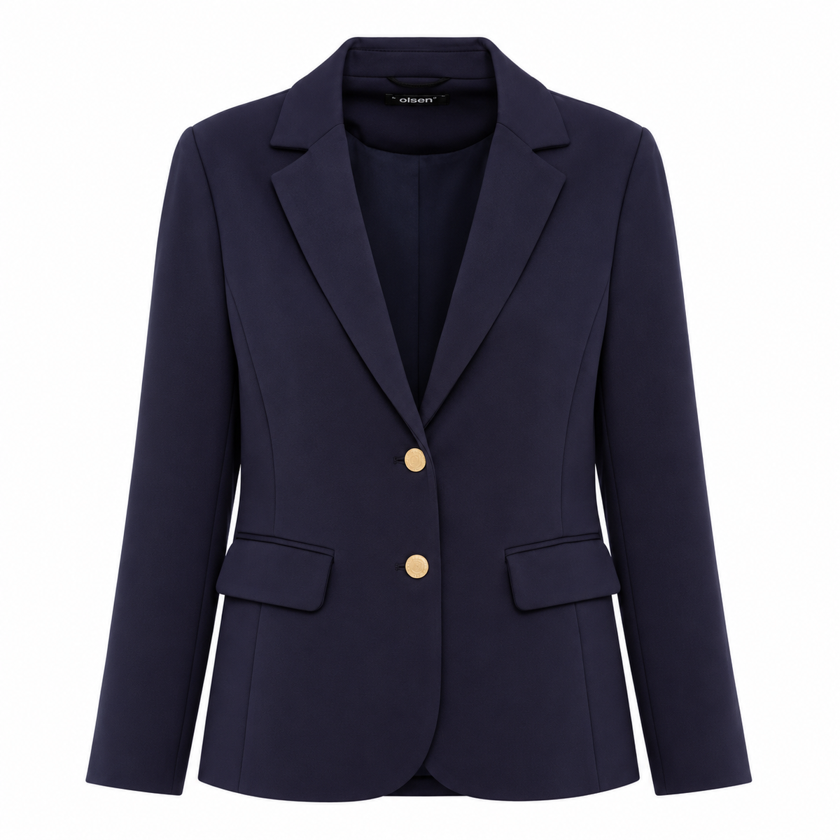 Blazer in Marine mit edlen Goldknöpfen und Taschen