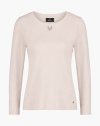 Monari Langarmshirt Soft Beauty mit Strassdetail – Rosé