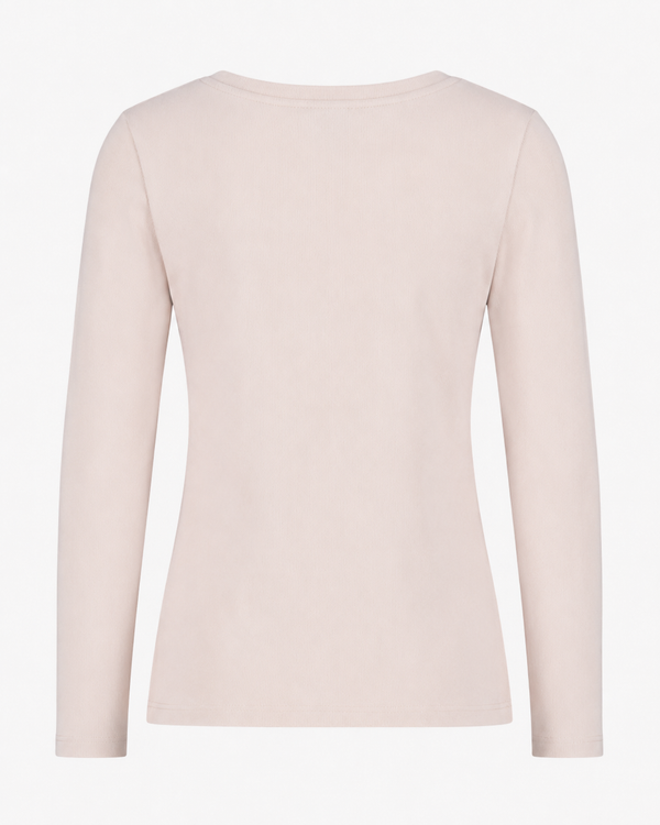 Monari Langarmshirt Soft Beauty mit Strassdetail – Rosé