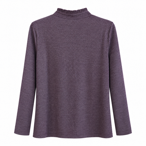 Langarmshirt mit Rüschenkragen in Blackberry – Art.-Nr. SLT363-9121