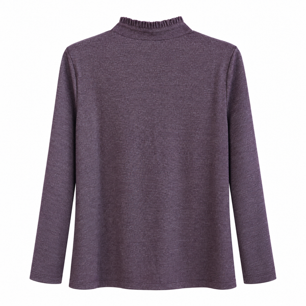 Langarmshirt mit Rüschenkragen in Blackberry – Art.-Nr. SLT363-9121