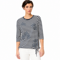 Shirt Clara mit Ringelmuster und Blätterprint 3/4 Arm – Art.-Nr. 11105357