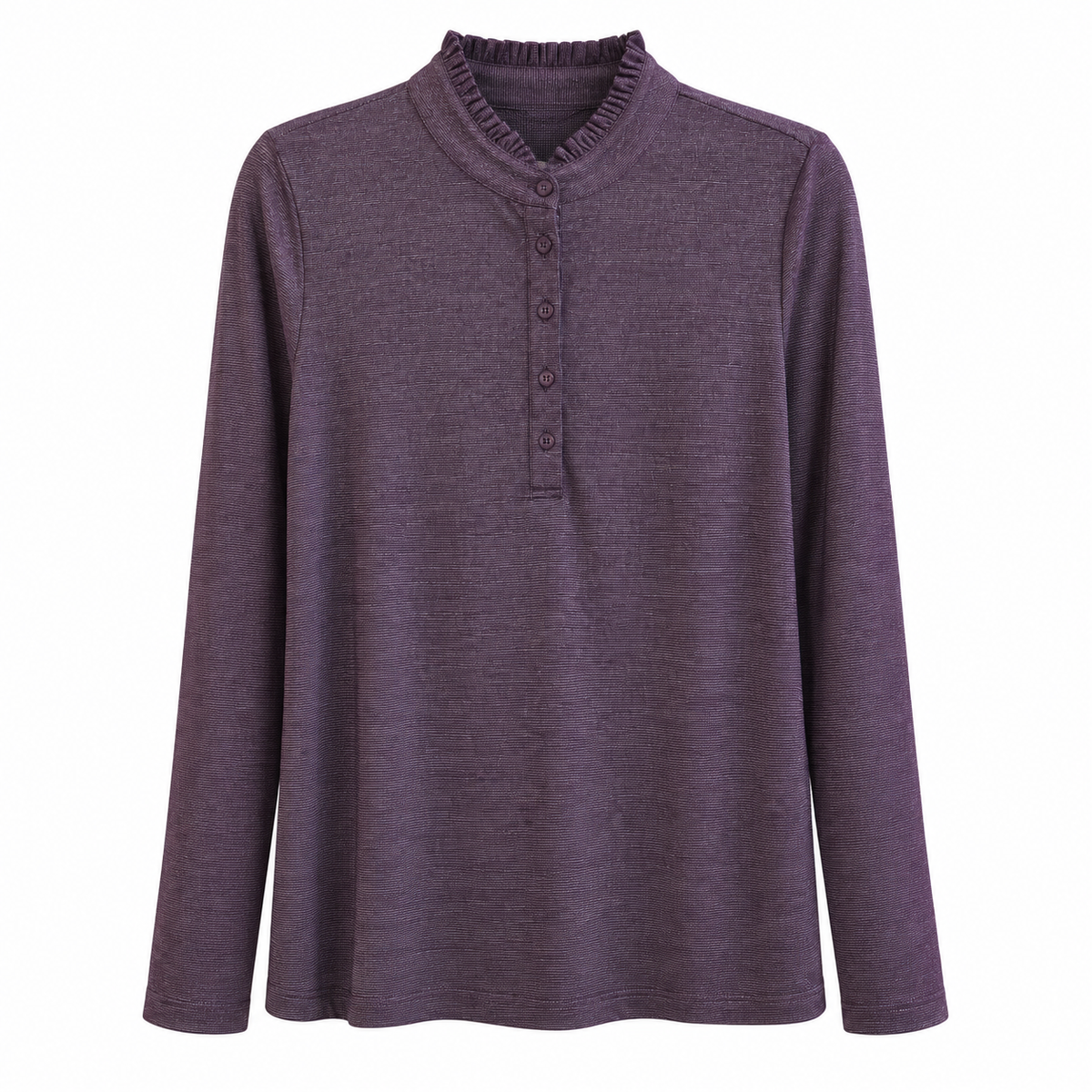 Langarmshirt mit Rüschenkragen in Blackberry – Art.-Nr. SLT363-9121