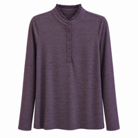 Langarmshirt mit Rüschenkragen in Blackberry – Art.-Nr. SLT363-9121