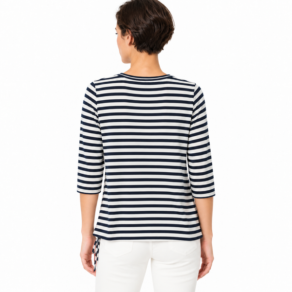 Shirt Clara mit Ringelmuster und Blätterprint 3/4 Arm – Art.-Nr. 11105357