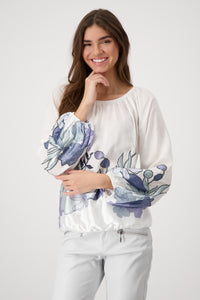 Bluse mit Blumen-Applikation_Monari_409084