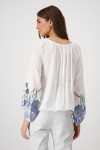 Bluse mit Blumen-Applikation_Monari_409084