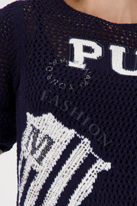 Ajour Strickpullover mit Colorblock_410291