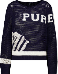 Ajour Strickpullover mit Colorblock_410291