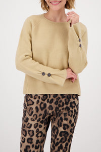 Langarm-Pullover mit Knopfdetail_809006