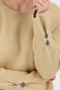 Langarm-Pullover mit Knopfdetail_809006