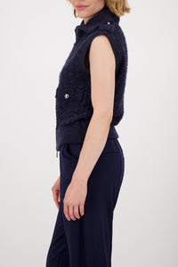 Tweed-Strickweste mit Pailletten_809107