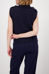 Tweed-Strickweste mit Pailletten_809107