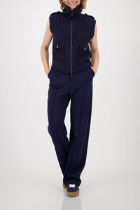 Tweed-Strickweste mit Pailletten_809107