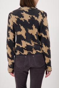 Strickjacke mit Hahnentrittmuster_809540