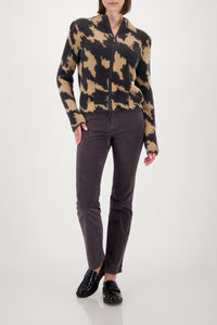 Strickjacke mit Hahnentrittmuster_809540
