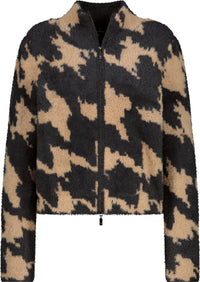 Strickjacke mit Hahnentrittmuster_809540