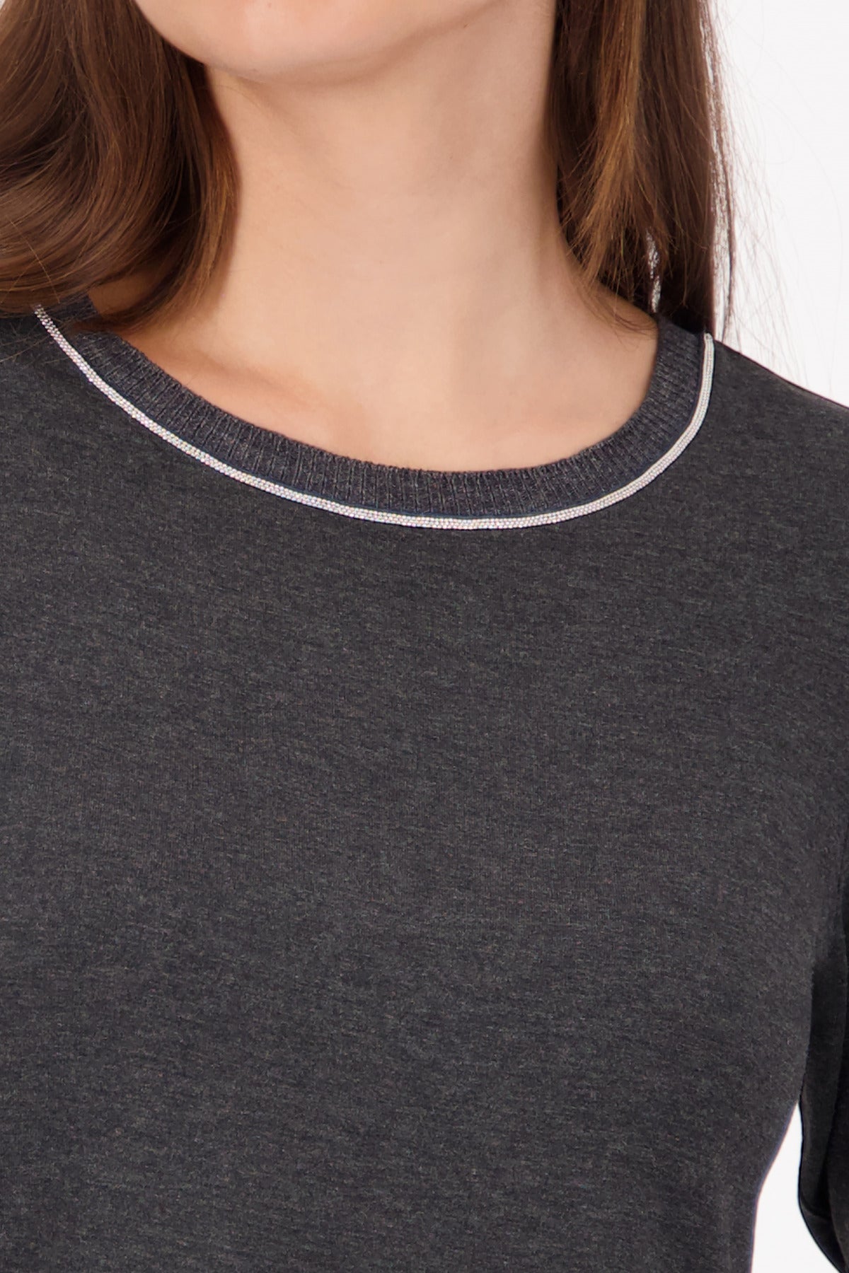 Langarmshirt mit Strickkragen_809332