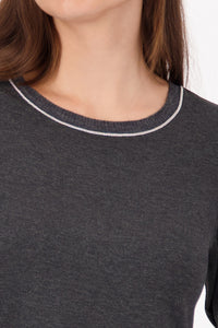 Langarmshirt mit Strickkragen_809332