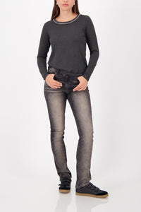 Langarmshirt mit Strickkragen_809332