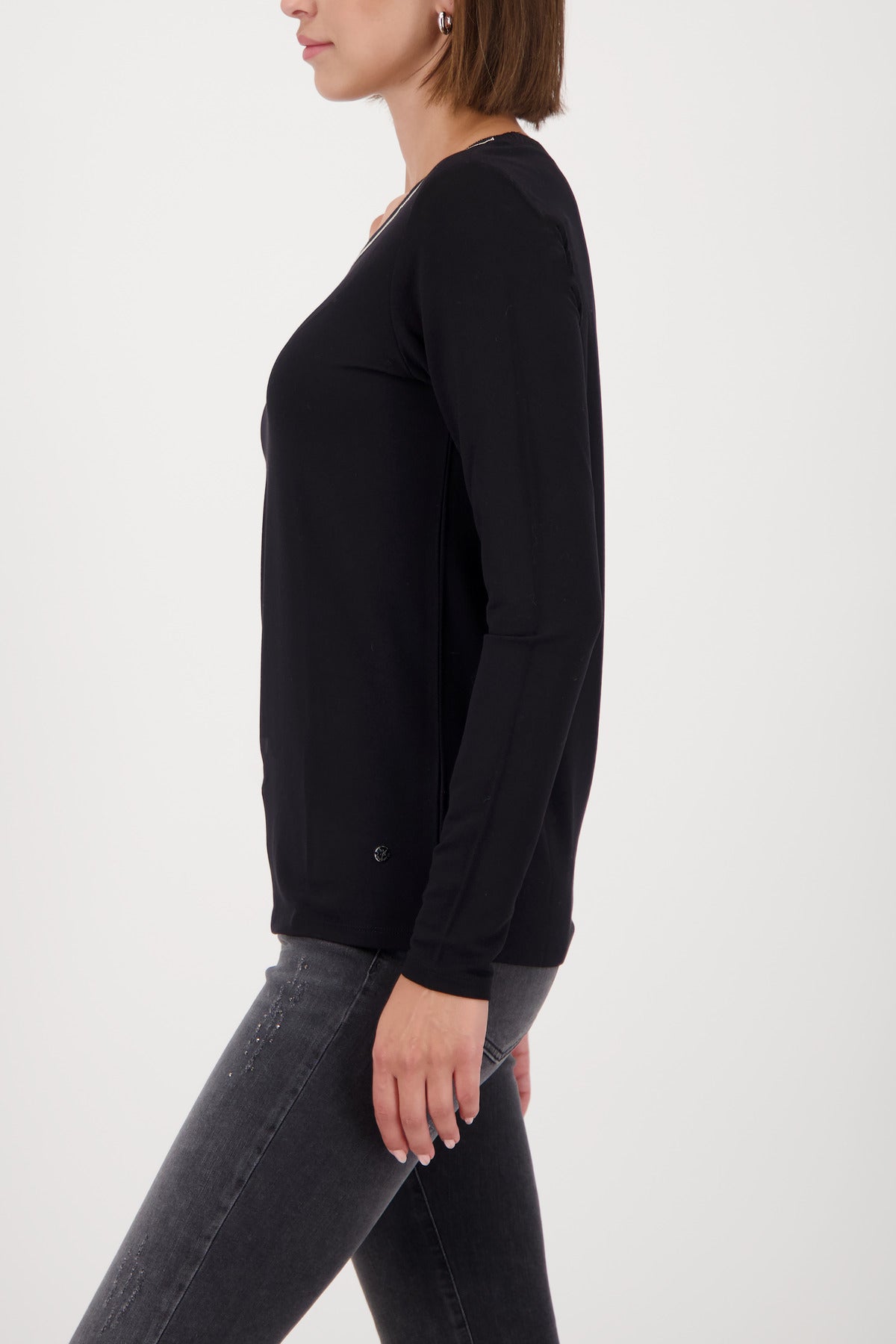 Langarmshirt mit Strickkragen_809332